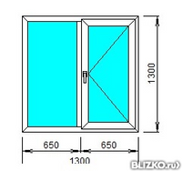 Окно пластиковое поворотное двухкамерное