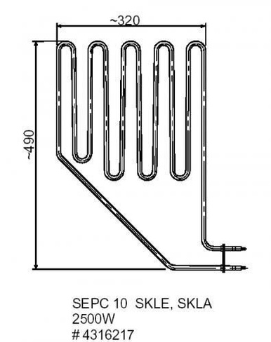 ТЭН HELO SEPС 10 2500W для печи SKLE