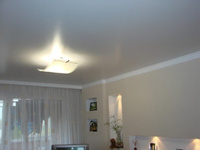 Сатиновый натяжной потолок белый до 5 м