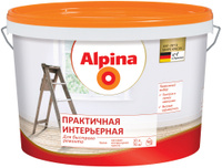 Краска Alpina практичная интерьерная renova в/д для стен и потолков 10 л