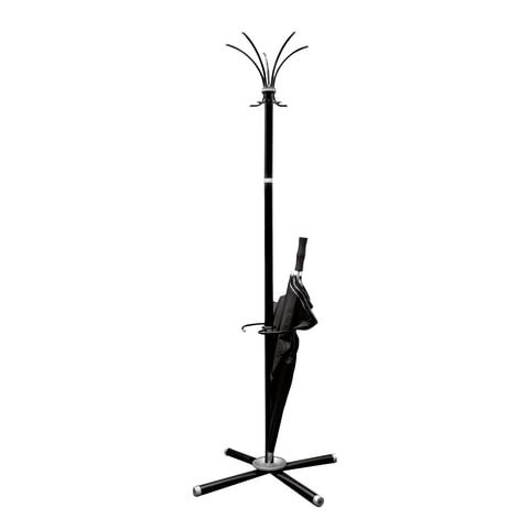 Вешалка-стойка Классикс-ТМ3 186 м крестовина 70х70 см 5 крючков + место для зонтов металл черная Классик-ТМ3че