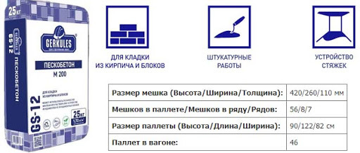 Пескобетон геркулес м200 характеристики