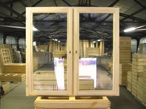 Деревянный стеклопакет ОДСПц 15-15 п/п 1470x1470 мм двухстворчатый