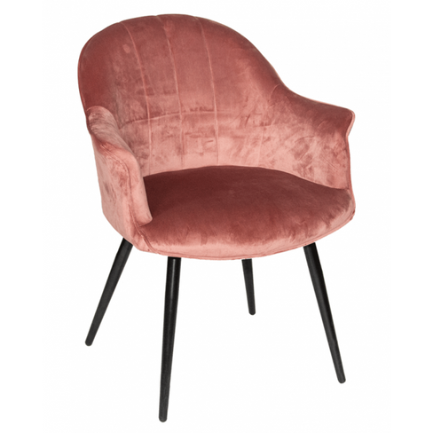 Кресло дизайнерское из велюра Hamburg розовый