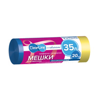 Мешки для мусора с завязками CLEAR LINE 35 л*20 шт высокопрочные синие 13 м