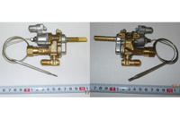 Газовый кран духовки с клапаном, два выхода. (термостат) 082339