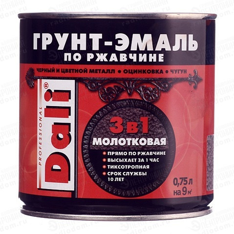 Грунт-эмаль Молотковая DALI 0,75л коричневый