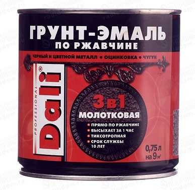 Грунт-эмаль Молотковая DALI 0,75л черный