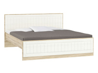 Двуспальная кровать Оливия Лайт Дуб Сонома / Белое дерево, 160х200 см, Без ящиков