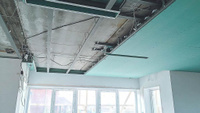 Обшивка потолка ГКЛ в 2 уровня в помещениях