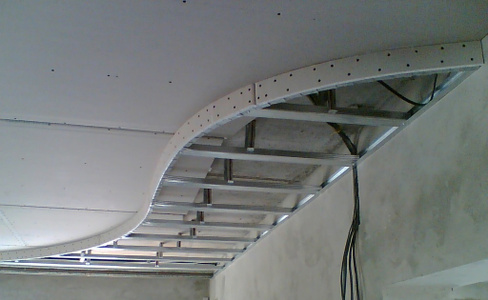 Монтаж потолка (ГКЛ) 2 уровня