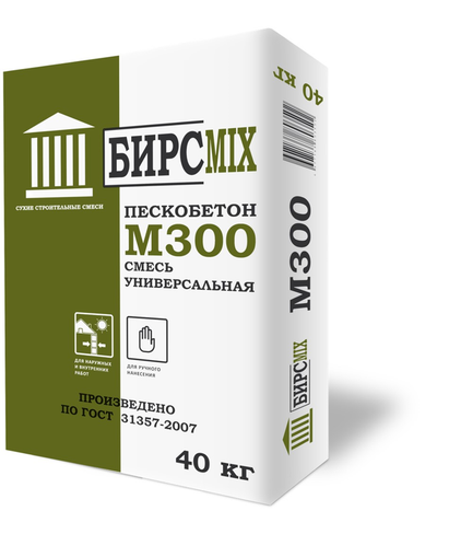 Смесь цементно-песчаная М300 БИРСMIX, 40 кг