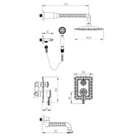 Смеситель Lemark Jasmine LM6622ORB для ванны и душа, встраиваемый