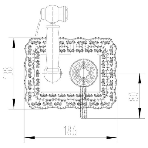 Смеситель Lemark Jasmine LM6619B с гигиеническим душем, встраиваемый 10х20х