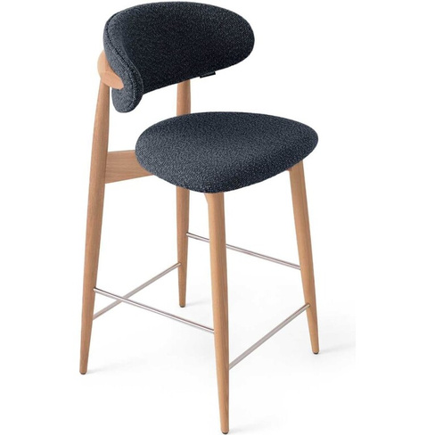 Полубарный стул BRADEX lucas темно-серый букле, с ножками цвета орех
