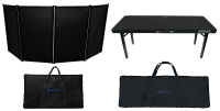 Rockville RFAAC Черный фасадный стенд + дорожная сумка + холст + складной регулируемый стол для диджеев RFAAC+RTBL4