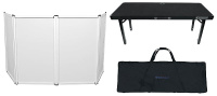 Фасадная будка для мероприятий Rockville RFAAW + дорожная сумка + холст + складной регулируемый стол для диджеев RFAAW+R