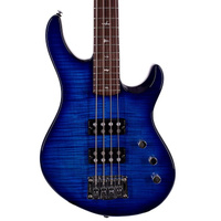 Бас-гитара PRS SE Kingfisher, кленовый шпон, выцветшая синяя пленка вокруг взрыва PRS SE Kingfisher Bass Guitar, Maple V