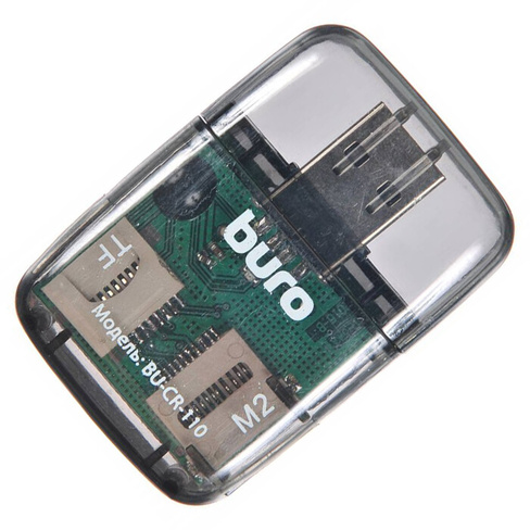 Кард-ридер внешний USB 2.0 Buro BU-CR-110, черный
