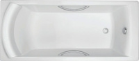 Ванна чугунная Jacob Delafon OVE Bi 170x75 см с антискользящим покрытием, с отверстиями для ручек, без ножек, белая (E29