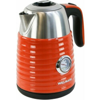 Чайник электрический WILLMARK WEK-1738PST, металл, 1.7 л, 2200 Вт, оранжевый Top Market