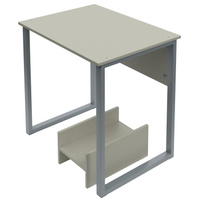 Стол ученический одноместный О-образные опоры с подставкой под системный блок (серый, 800х600х760 мм)