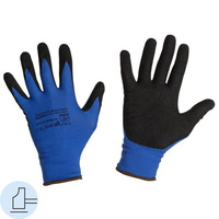 Перчатки рабочие защитные Scaffa Механик NY1350S-NV/BLK нейлон с нитриловым покрытием синий/черный (неполный облив один