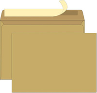 Папка/конверт Ecopost Конверт Ecopost1 С4 80 г/кв.м коричневый стрип (50 штук в упаковке)