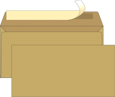 Папка/конверт Ecopost Конверт Ecopost1 E65 80 г/кв.м коричневый стрип (100 штук в упаковке)