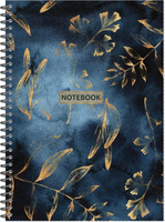 Бумажная продукция Attache Бизнес-тетрадь Floral А4 96 листов синяя в клетку на спирали