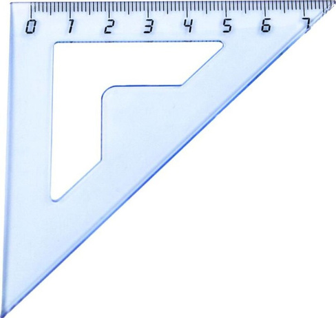 Чертежная принадлежность №1 School Треугольник пластиковый (7 см, 90/45/45 градусов)