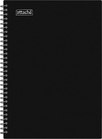 Бумажная продукция Attache Бизнес-тетрадь А4 96 листов черная в клетку на спирали (294х210 мм)