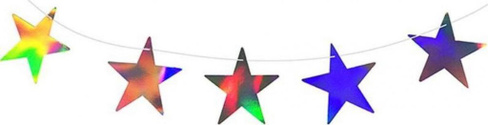 Товар для праздника Пати Бум Гирлянда праздничная Звезды голография длина 200 см