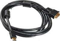 Кабель/переходник Buro Кабель HDMI (m) - DVI-D (m), GOLD, ферритовый фильтр, 1.8м, черный [hdmi-19m-dvi-d-1.8m]