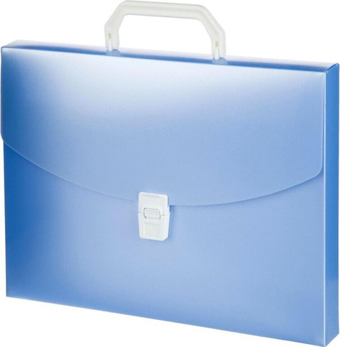 Папка/конверт Attache Папка-портфель пластиковая Breeze А4 голубая (335х350 мм, 1 отделение)