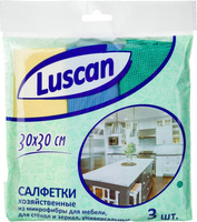 Товар для уборки Luscan Салфетки хозяйственные микрофибра 30х30 см 200 г/кв.м 3 штуки в упаковке