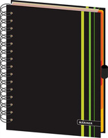 Бумажная продукция Mariner Бизнес-тетрадь Ambition 5 Зеленые полоски А5 150 листов черная в клетку и в линейку на спирал