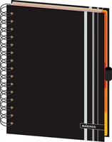 Бумажная продукция Mariner Бизнес-тетрадь Ambition 5 Серые полоски А5 150 листов черная в клетку и в линейку на спирали