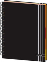 Бумажная продукция Mariner Бизнес-тетрадь Ambition 6 Серые полоски А4 150 листов черная в клетку и в линейку на спирали