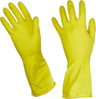 Перчатки хозяйственные Luscan хозяйственно-бытовые Перчатки латексные желтые (размер 10, XL)