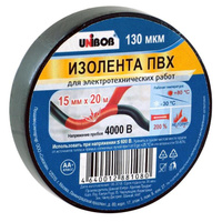 Изолента Unibob ПВХ черная 15 мм х 20 м черная