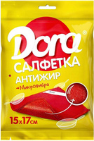 Товар для уборки Dora Салфетка хозяйственная микрофибра 17х15 см красная