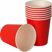 Одноразовая посуда Комус Стакан одноразовый бумажный 250 мл красный 75 штук в упаковке Эконом