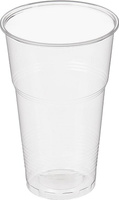 Одноразовая посуда Комус Стакан одноразовый пластиковый 500 мл прозрачный 50 штук в упаковке Бюджет