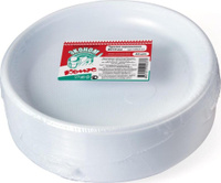 Одноразовая посуда Комус Тарелка одноразовая пластиковая Эконом 210 мм белая