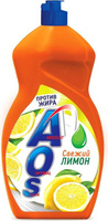 Бытовая химия Aos Жидкость для посуды "Лимон", 1300 г