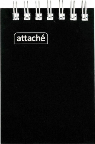 Блокнот Attache Блокнот на спирали А7 60л., черный, блок 60г, обложка 215г
