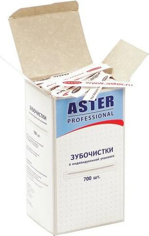Гигиена полости рта Aster Зубочистки деревянные Professional 700 штук в бумажных упаковках