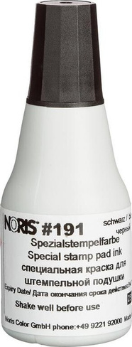Штемпельная продукция Noris Краска штемпельная, черная, 25 мл, 191Ач