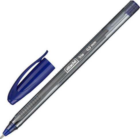 Ручка Attache Ручка шариковая одноразовая Glide Trio синяя (толщина линии 0.5 мм)